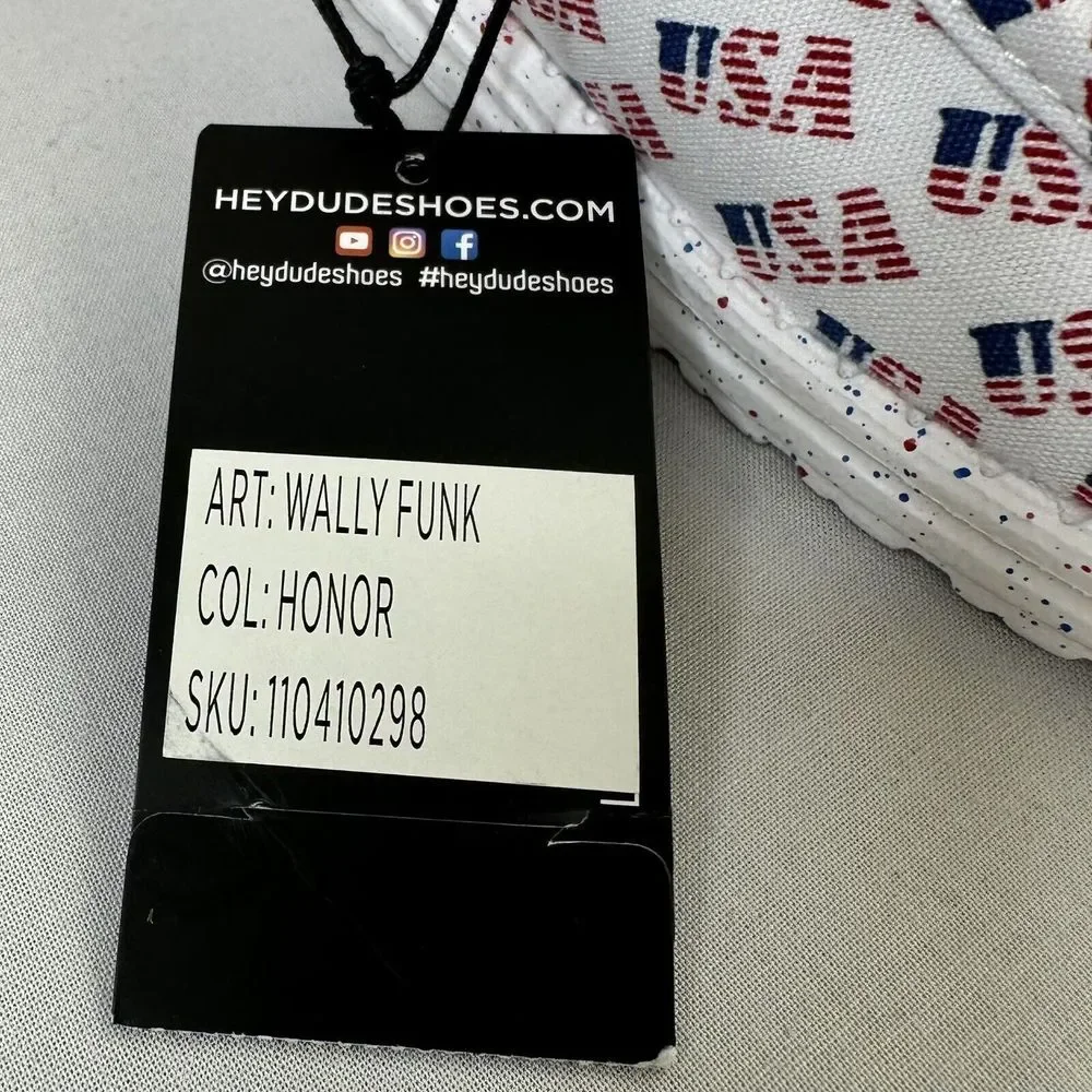 Hey Dude Mens Wally Dunk‎ USA Print Sz 11 July 4th Independence Day